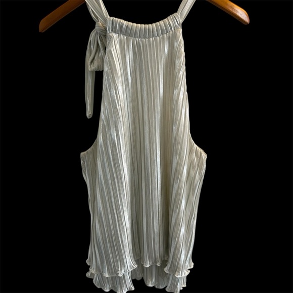 MSK Silver Pleated Women's Blouse - Picture 2 of 4